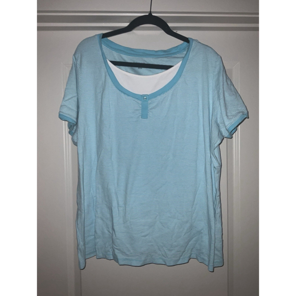 womens croft and Barrow Striped Short Sleeve Shirt Size 3XL - Picture 2 of 8